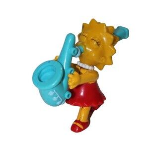The Simpsons Lisa Simpson Playing Saxophone Whistle Toy Subway Vintage 1997